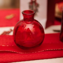 VASE BOULE VERRE BOULE 9X7.5CM 160ML ROUGE