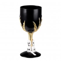 VERRE À PIED DÉCORATIF SQUELLETTE 25CL 17.5CM NOIR