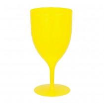 VERRE À PIED RÉUTILISABLE OPAQUE 35CL JAUNE