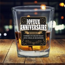 VERRE À WHISKY JOYEUX ANNIVERSAIRE