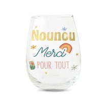 VERRE ROND NOUNOU MERCI POUR TOUT 12CM