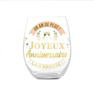 VERRE ROND TRANSPARENT ANNIVERSAIRE 30ANS