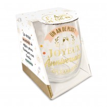 VERRE ROND TRANSPARENT CADEAU ANNIVERSAIRE