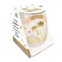 VERRE ROND TRANSPARENT CADEAU RETRAITE