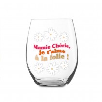 VERRE ROND TRANSPARENT MAMIE CHÉRIE JE T\'AIME